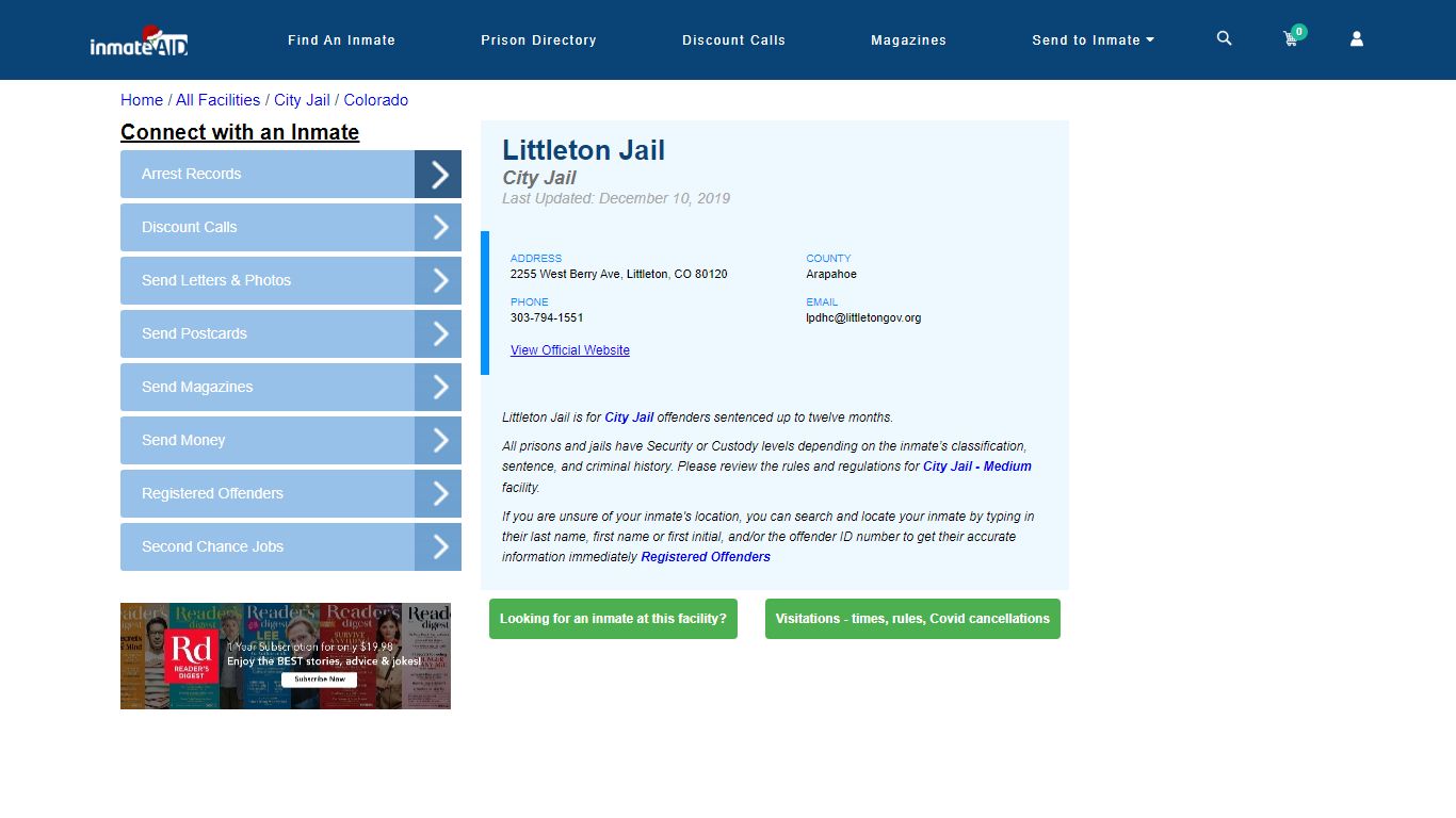 Littleton Jail | Inmate Locator